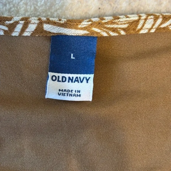 Old Navy Brown Patterned Midi Dress - Picture 2 of 8